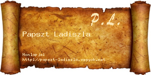 Papszt Ladiszla névjegykártya